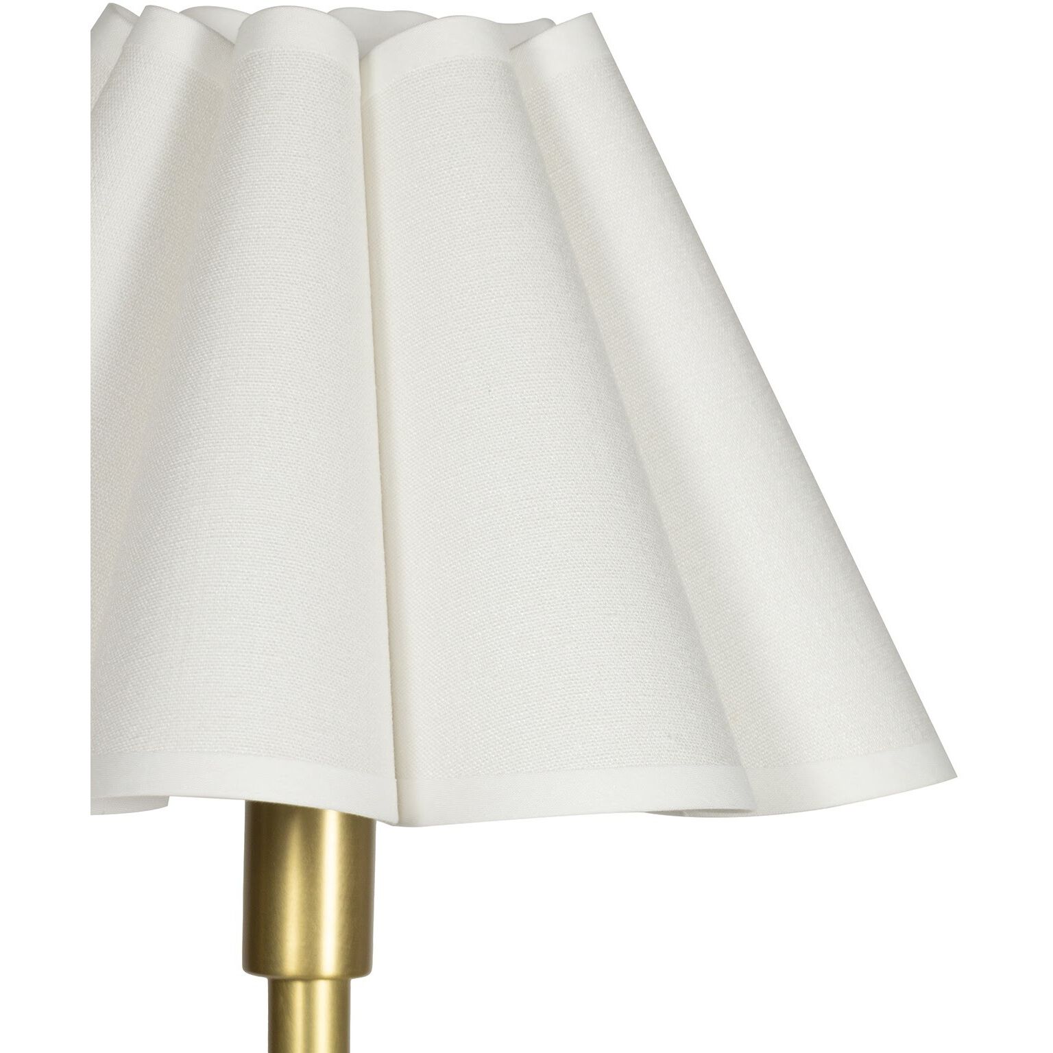 Polly 27.25 inch 60.00 watt Natural Brass Buffet Lamp Portable Light in White Scalloped Shade